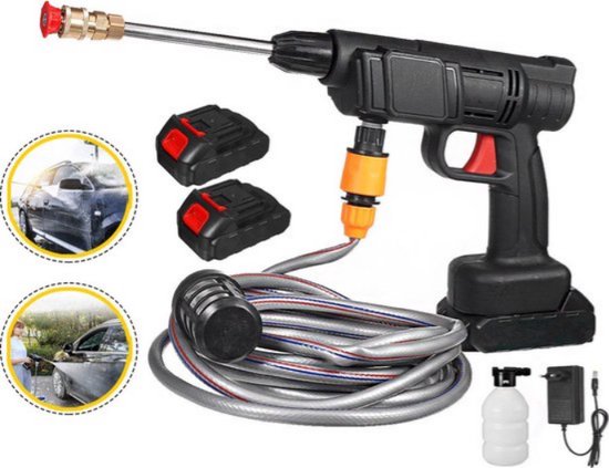 Velox 160W 10bar Draadloze Hogedrukreiniger - met 2 Accus en 1 lader-voor besproeiing van tuinen, landbouwirrigatie, wassen van auto's, huishoudelijke reiniging van Velox