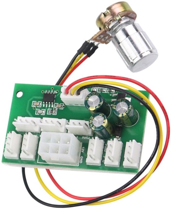Ventilatorsnelheidsregelaar - DC 12 V - 4-pins - PC Fan Speed Controller - 0-100% instelbaar - PWM Governor voor 8 ventilatoren van HOTO