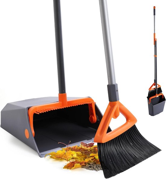 Verbeterde 2-in-1 stofblik en borstelset met grote capaciteit, ideaal voor het reinigen van huistuinen, buitenparken, straten, schoolbladeren, stof, enz. van Merkloos	