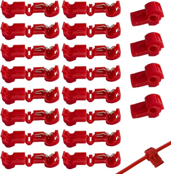 verbindingsklemmen voor robotmaaier, 20 stuks, T-aftakconnector voor begrenzingskabel en laadstation, weerbestendige - ShopVlot