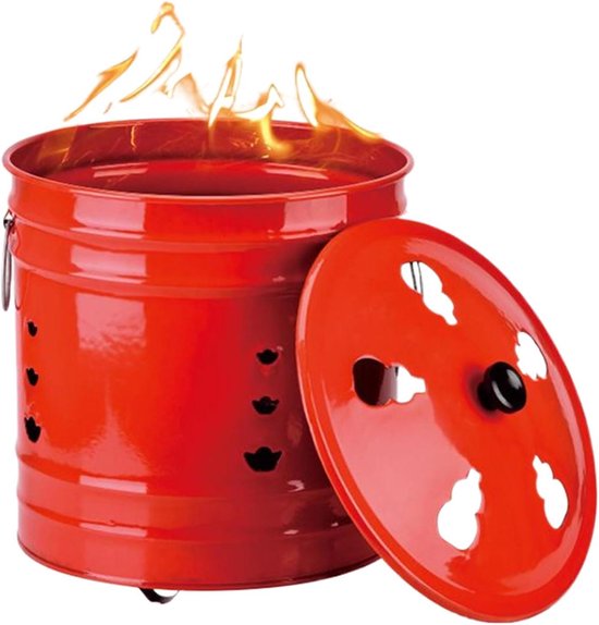 Verbrandingscontainer - Brandvat RVS - Afval Verwerken - Vonkveilige Deksel - 269 cm - Zilver