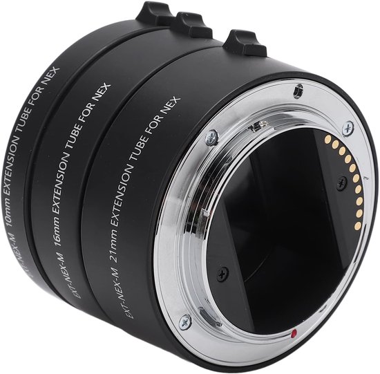 Verlengbuis - 10mm 16mm 21mm - Aluminium Autofocus Macro Adapter Ring Set voor E-Mount Lenzen van Merkloos	