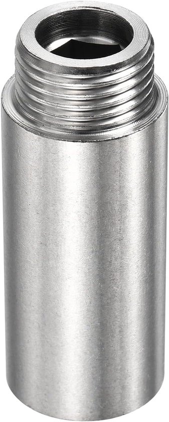 Verlengpijpfittingen - G1/2 vrouwelijk naar G1/2 buitendraad - reductiemiddel adapterconnector - ideaal voor badkamerpijpapparaat - waterpijp - zilver - 50 mm