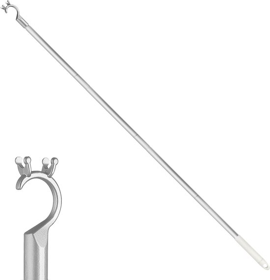 Verlengstang voor het openen van dakramen, praktische raamhandgreep met haken, 4-delige aluminium set, 115 cm, ideaal voor moeilijk bereikbare plaatsen van Merkloos	
