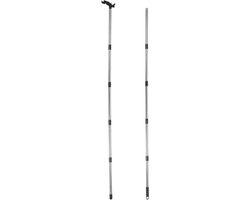 Verlengstok met Haak - Uitschuifbare Stok Ophangstok - Buiten Decoratie Ophangen - Verstelbare Lengte - 457 cm - Zwart