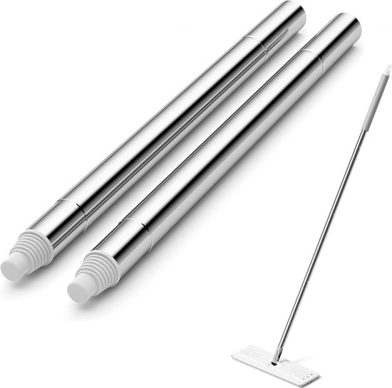 Verlengstukken voor Mopsteel - Verstelbare Stalen Mopstukken voor Vlakmoppen - 2 Stuks