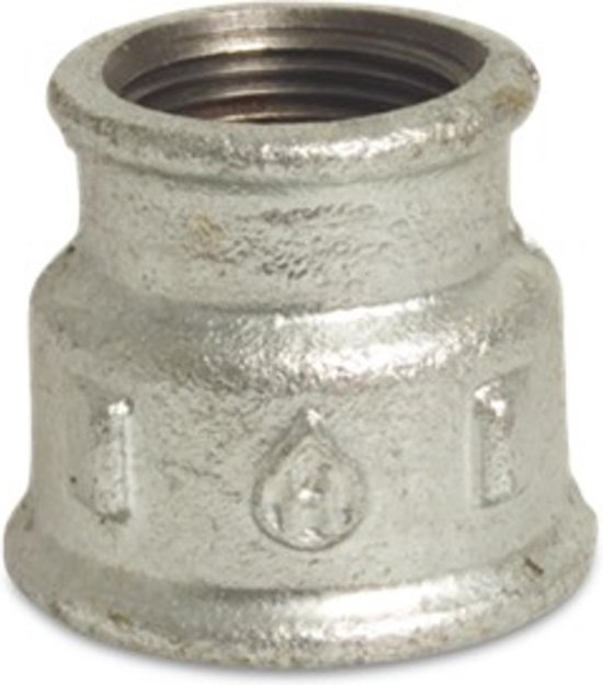 Verloopsok Gietijzer Mega Verzinkt 3/4" X 1/2" Binnendraad Nr. 240 van VER
