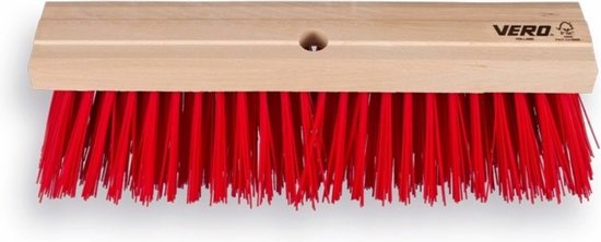 Vero Bezem - Kunststof haren - 35 cm - Rood - Voor buiten en vochtige ondergronden van Vero.