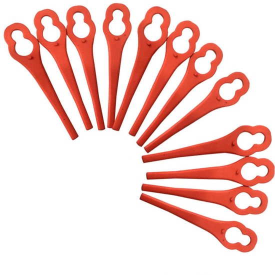 Verpakking met 50 vervangende messen, Geschikt voor grasmaaiers en trimmers van Einhell, GE, GC, BG, RG en andere merken. van Merkloos	