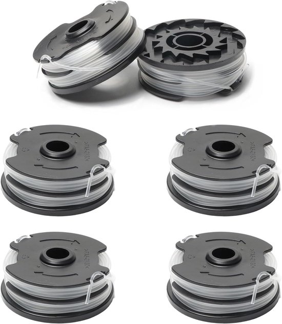 Verpakking met 6 vervangende draadspoelen geschikt voor LIDL Parkside PRTA 20 Li A1, B2, C3, PRT 550 A1, A3, PRT 300 A1 trimmers - Maaiaccessoires - trimmerdraad - maaidraad - Vervangende spoeltrimmerkop - vervangende spoel - grasmaaier accessoires van Merkloos	
