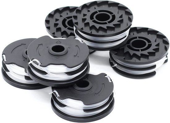 Verpakking met 6 vervangende draadspoelen voor LIDL Parkside PRTA 20-Li A1, B2, C3, PRT 550 A1, A3, PRT 300 A1 trimmers van Merkloos	