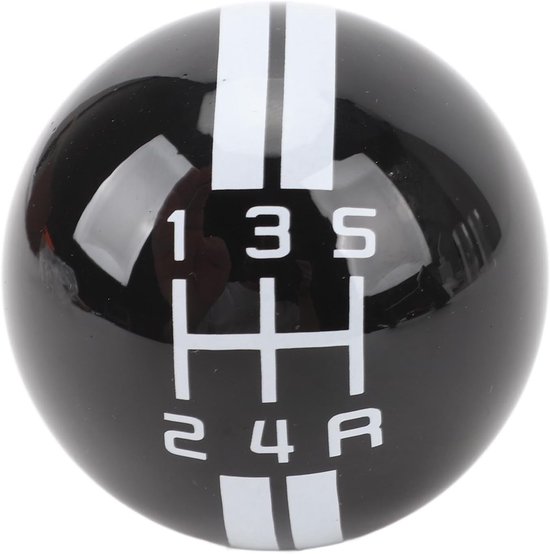 Versnellingspookknop - 5 Versnellingen - Ronde Bal - Handmatige Schakelknop met 3 Adapters voor Auto's van 1967 tot 2018 - Zwart en Wit van Merkloos	