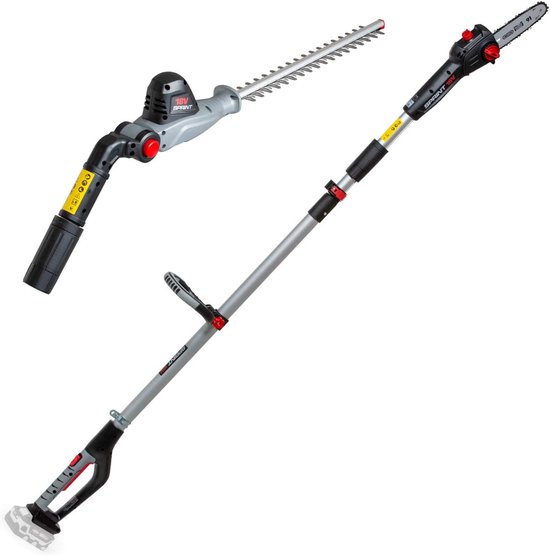 Verstelbare 2-in-1 Accu Takkenzaag en Heggenschaar Set met Telescopische Steel van Powerplus