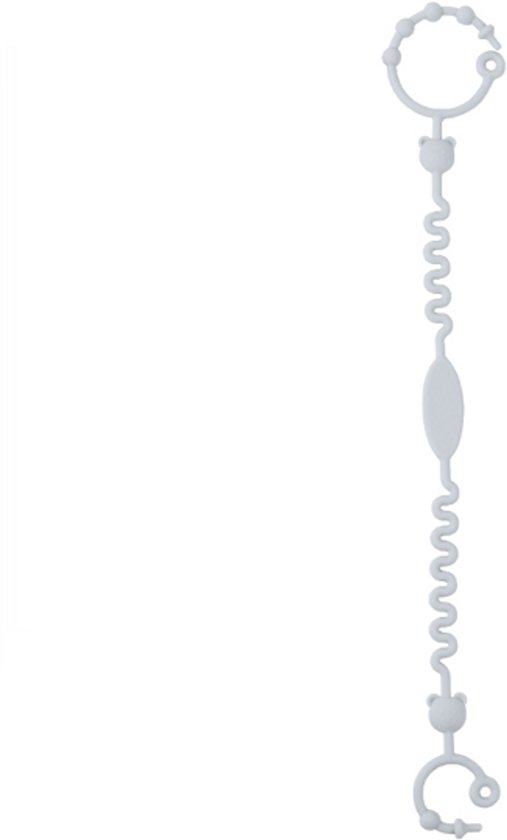 Verstelbare bandjes - Ketting - Koord - Silicone - rekbare veiligheidsriempjes voor speelgoed - Aan de kinderwagen - Kinderstoel - Autostoel - Anti weggooi - Bekercatcher - Baby - 40cm - Beer - Grijs van Benbat