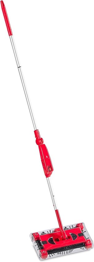 Verstelbare draadloze rolveger met accu en oplader - Rood/zilver van Merkloos	