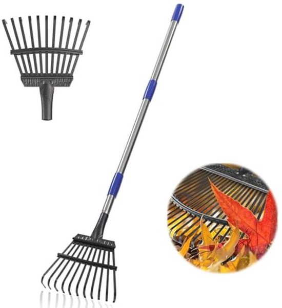 Verstelbare Grashark met 11 Metalen Tanden - 21 cm Breed voor Tuinonderhoud van Merkloos	