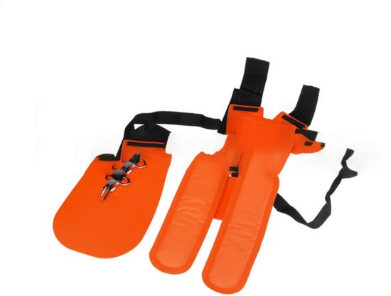 Verstelbare grasmaaierriem - Grasmaaierriem - Dubbele riem - Bosmaaierriem - geschikt voor bosmaaier, kettingzaag en grasmaaier - Voor comfortabel en efficiënt tuinieren - Oranje van Merkloos	