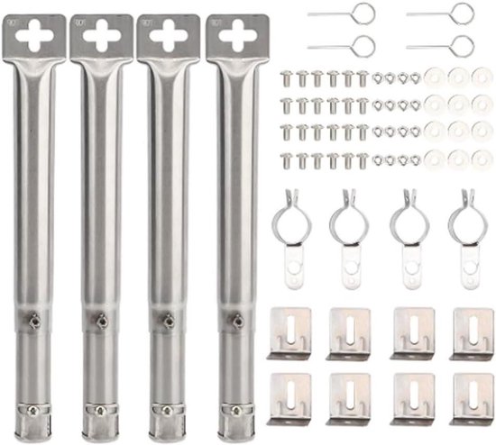 Verstelbare Grillbrander - BBQ Brander Gasbrander - Grillen Buiten - Roestvrij Staal - 30.5-44.5 cm - Zilver