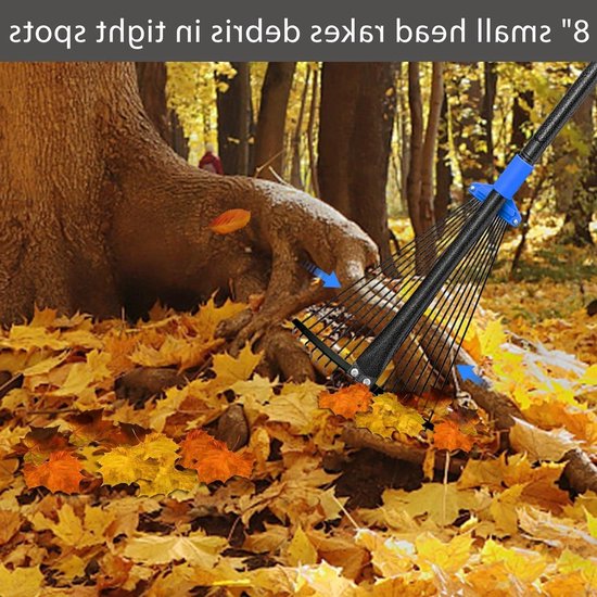 Verstelbare Hark 75-115 cm, Ideaal voor Bladeren, Tuinonderhoud en Schoonmaak van Grond en Gras