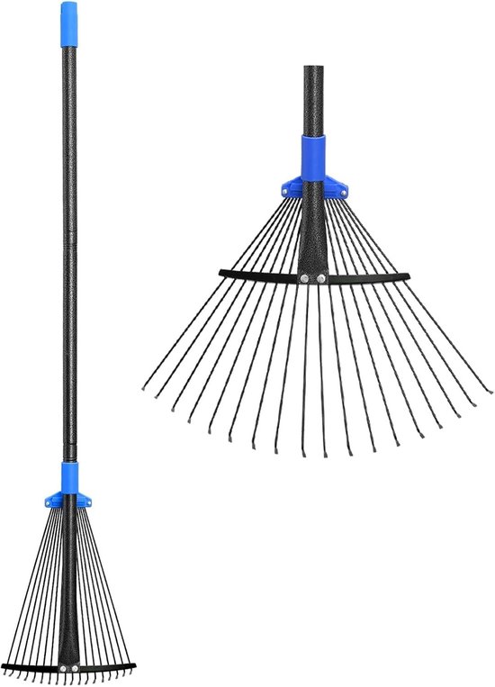Verstelbare Hark 75-115 cm voor het Verzamelen van Bladeren, Tuinonderhoud en Schoonmaak van het Gazon