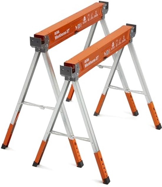 Verstelbare Heavy-Duty Zaagpaarden Set van 2 - Ideaal voor Aannemers en Doe-Het-Zelvers