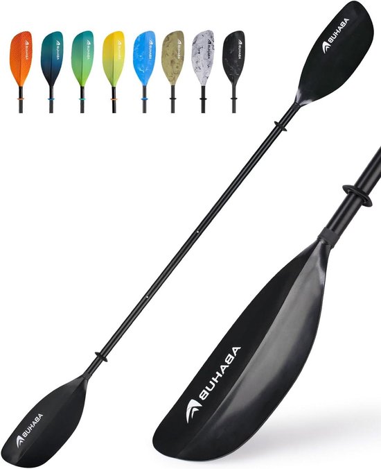 Verstelbare Kajak Peddel - Dubbele Peddel - Watersport - Drijvend Lichtgewicht - 230-250 cm - Zwart