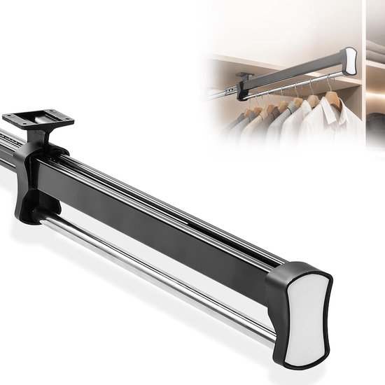 Verstelbare Kledingrail van 30 cm - Uittrekbare Kledinghanger, Telescopische Stang voor Kledingkast, Ruimtebesparende Oplossing voor Jassen en Kledingstukken