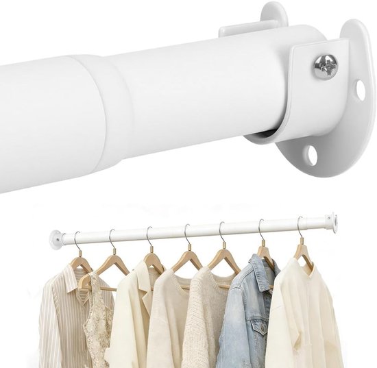 Verstelbare Kleerhanger, Uittrekbaar van 43 - 107 cm, Wandmontage voor Kledingkast, Ideaal voor Organisatie en Ruimtebesparing