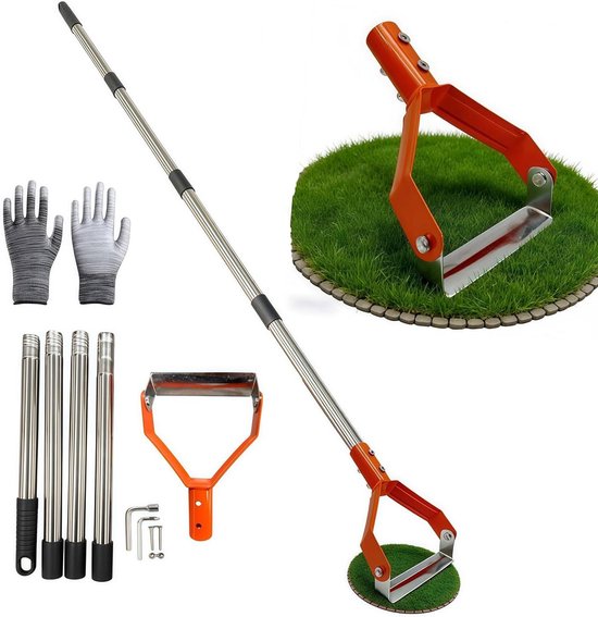 Verstelbare Loop Schoffel - Tuin Gereedschap - Onkruid Verwijderen - Lange Steel - Tot 161 cm - Oranje