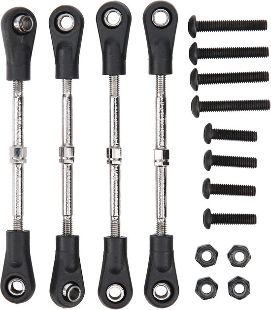Verstelbare Metalen Stuur- en Koppelstangen Set voor 1/10 Schaal RC Off-Road Auto's van Merkloos	