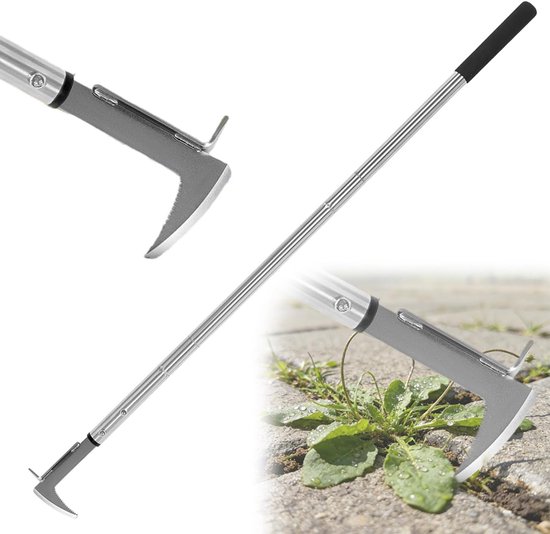 Verstelbare Onkruidschraper met Lange Handgreep van 140 cm, Ergonomische Tuin Tool voor Efficiënt Onkruid Verwijderen op Terras en Oprit