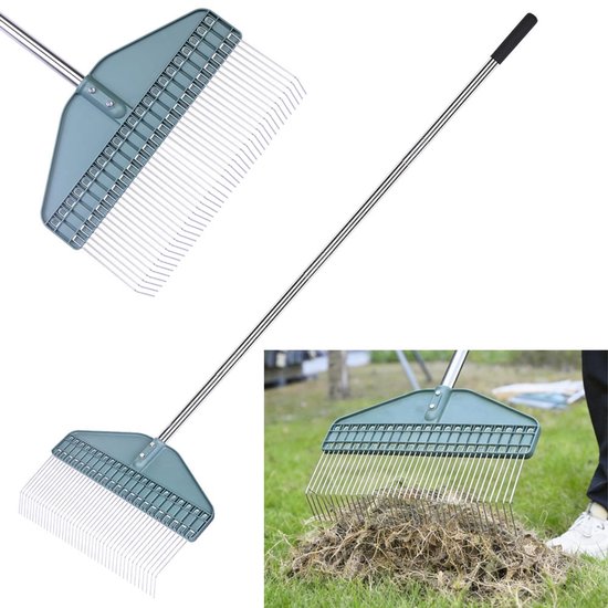 Verstelbare Rieten Hark met 66 inch Handvat voor Tuin en Gazons