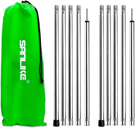 Verstelbare RVS Tentstokken 200 cm - Telescopische Stangen voor Luifel, Tarp of Shelter