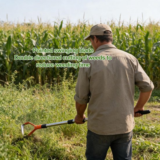 Verstelbare Schoffel - Paardenstigbeugel Wiedring - Efficiënt Wieden - Roestbestendig Koolstofstaal - 161 cm - Oranje