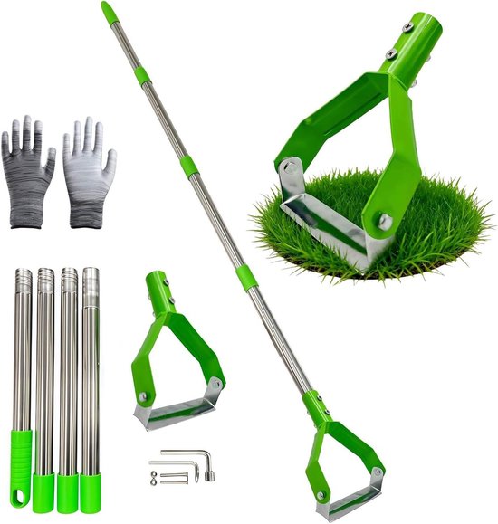 Verstelbare Schoffel - Tuinschoffel Wieden Schoffel - Onkruid Verwijderen - Rugbesparende Lange Steel - 161 cm - Groen