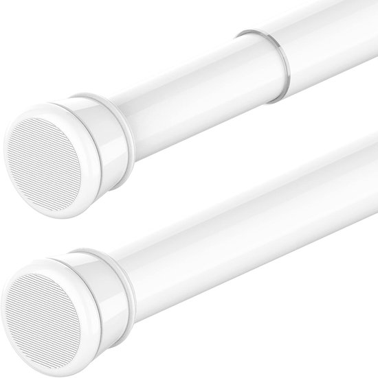 Verstelbare Spannstang voor Gordijnen zonder Boren - Telescopische Rod voor Badkamer, Raam en Kledingkast 83-160 cm Wit, Diameter 25 mm