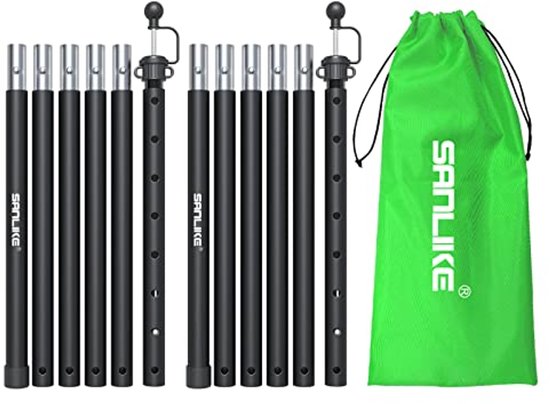 Verstelbare Telescoop Tentstokken 73 cm - 210 cm voor Camping en Luifel - Lichtgewicht Aluminium met 6-Way Verbinding