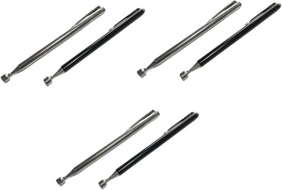 Verstelbare telescopische magnetische ophaalstang voor eenvoudig gebruik, 6-delige set met handvat en verlengfunctie van Merkloos	