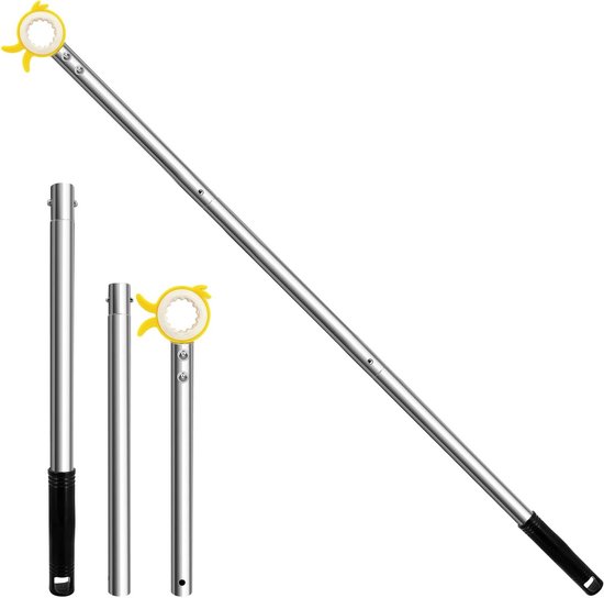 Verstelbare Telescopische Raamopeningstang voor Dakramen - Ramen Opener, Handgreep Verlenging, Stalen Raamstang voor Velux Dakvensters (92cm, Geel) van Merkloos	