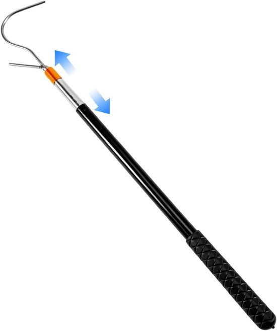 Verstelbare Telescopische Stok met Haak, 42-150 cm, Multifunctionele RVS Haak voor Zonnescherm, Tent en Boot, Ideaal voor Buitenactiviteiten en Kamperen