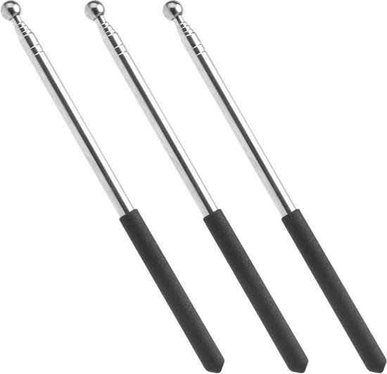 Verstelbare Telescopische Wijsstok - 100 cm Zwart - Uitschuifbare Wijstsstaaf voor Presentaties en Seminars van Merkloos	