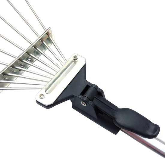 Verstelbare tuinhark, telescopische schoffel, gazongereedschap, metalen hark Geschikt voor meerdere tanden, Geschikt voor bladeren, hooi en gras in gazons en tuinen.