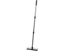 Verstelbare Tuinriek - Metalen Hark - Onkruid Verwijderen - Afneembare Steel - 121.5 cm - Zwart