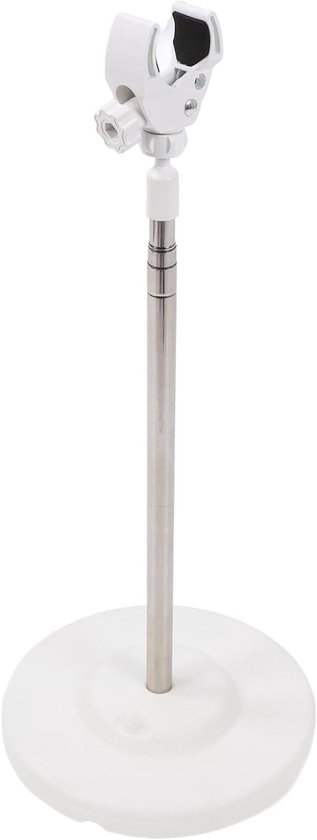 Verstelbare vloerstandaard voor haardroger, hoogte van 35 cm tot 140 cm, met grote klem en telescopische stang, ideaal voor gebruik en opslag