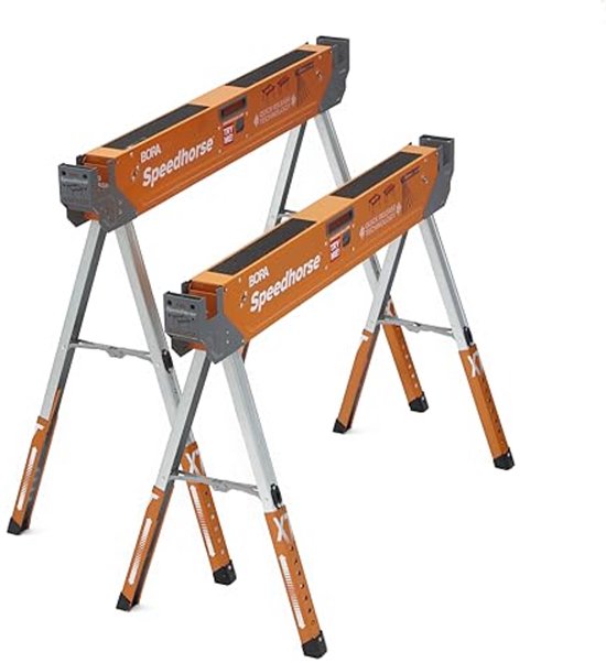 Verstelbare Zaagbok met Metaal Top - 30-36 Inch Hoogte, 2 Stuks Heavy Duty Constructie van Excel