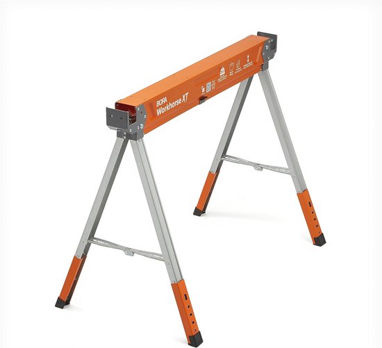 Verstelbare zaagbok met metalen blad voor houtbewerking - Heavy Duty Pro Saw Horse van Merkloos	