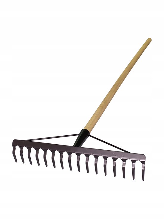 Versterkte Metalen Tuinhark 16 Tanden - 132cm