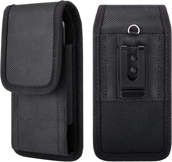 Verticale beschermhoes met riemclip voor mobiele telefoon met riemclip en haak voor smartphone met display 5,8-6,67 inch van Merkloos	
