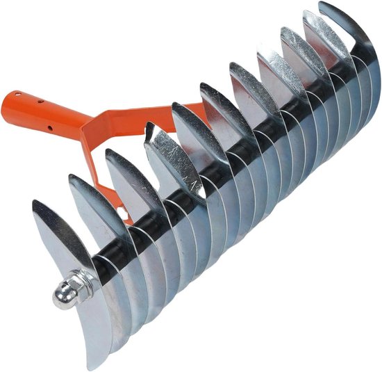 Verticuteerhark Gazon - Riethark Wieden - Gazon Onderhoud - Zelfreinigend Ontwerp - 134 cm - Zilver
