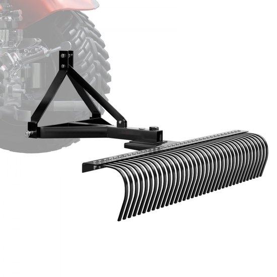 Verticuteerhark / Landschapshark voor tractor - 3-Punts Aanbouw - Werkbreedte 183 cm - 36 Tanden - Voor Gazon en Tuin van Merkloos	